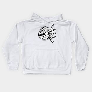 Weird Round Ball Hand Drawn Vector Graphic Dragon Design Kids Hoodie